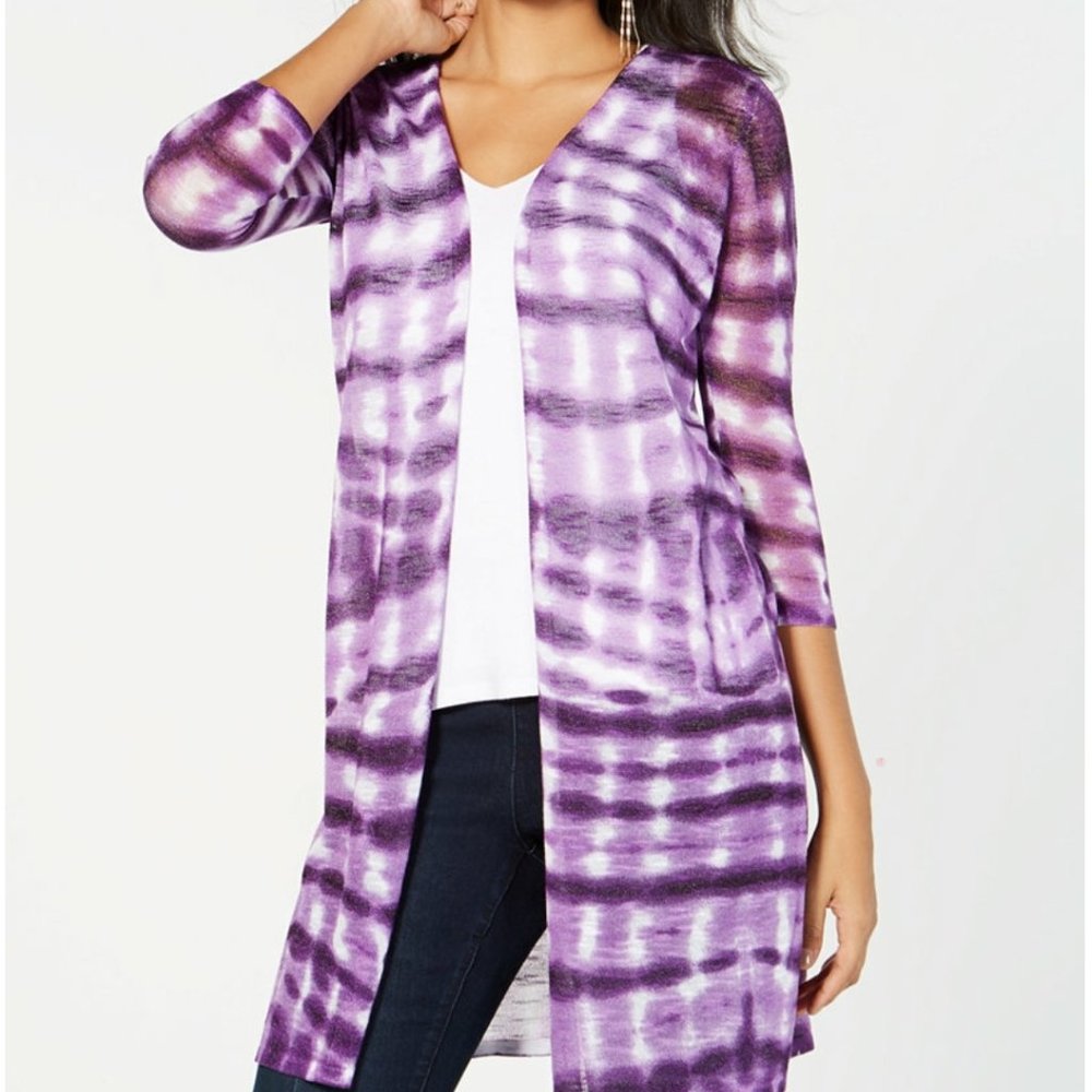 NEW INC TIE DYED COZY CARDIGAN